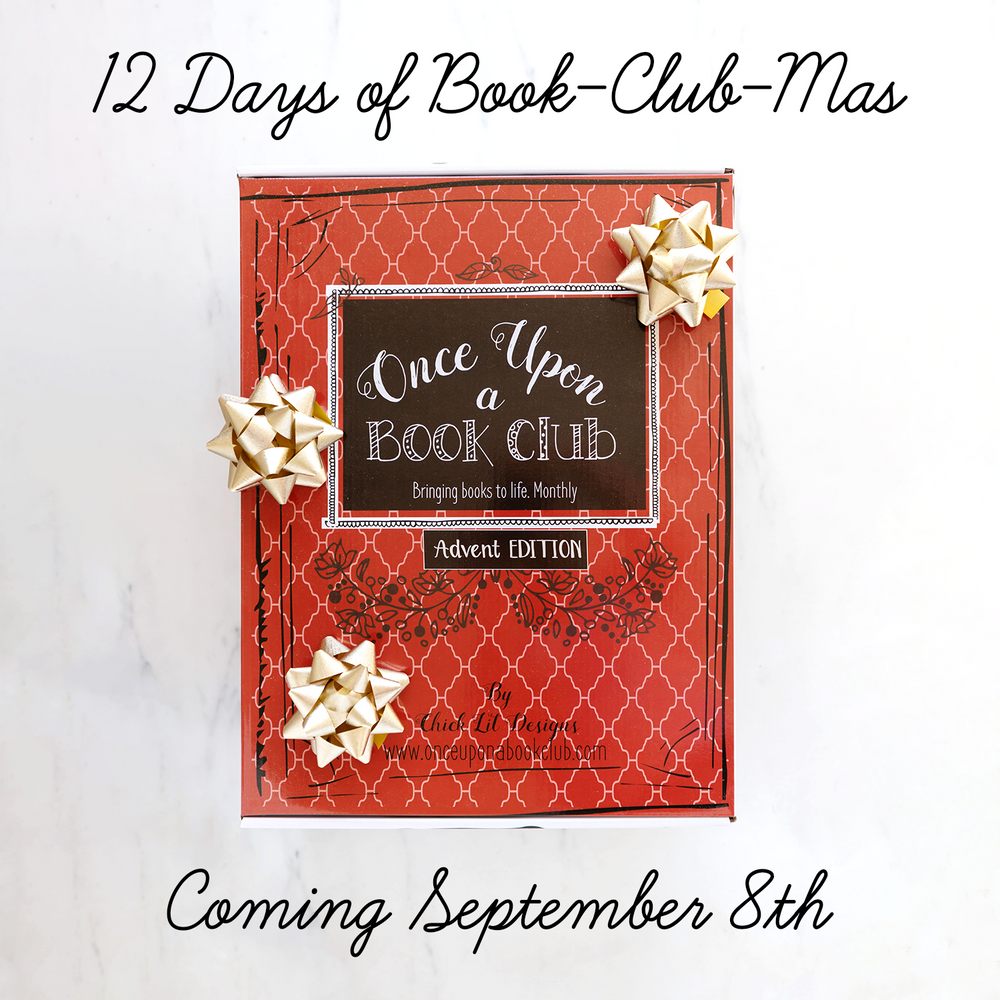 12 Days of Book-Club-Mas 2023 Coming September 8th - a large red advent box is centered in the photo
