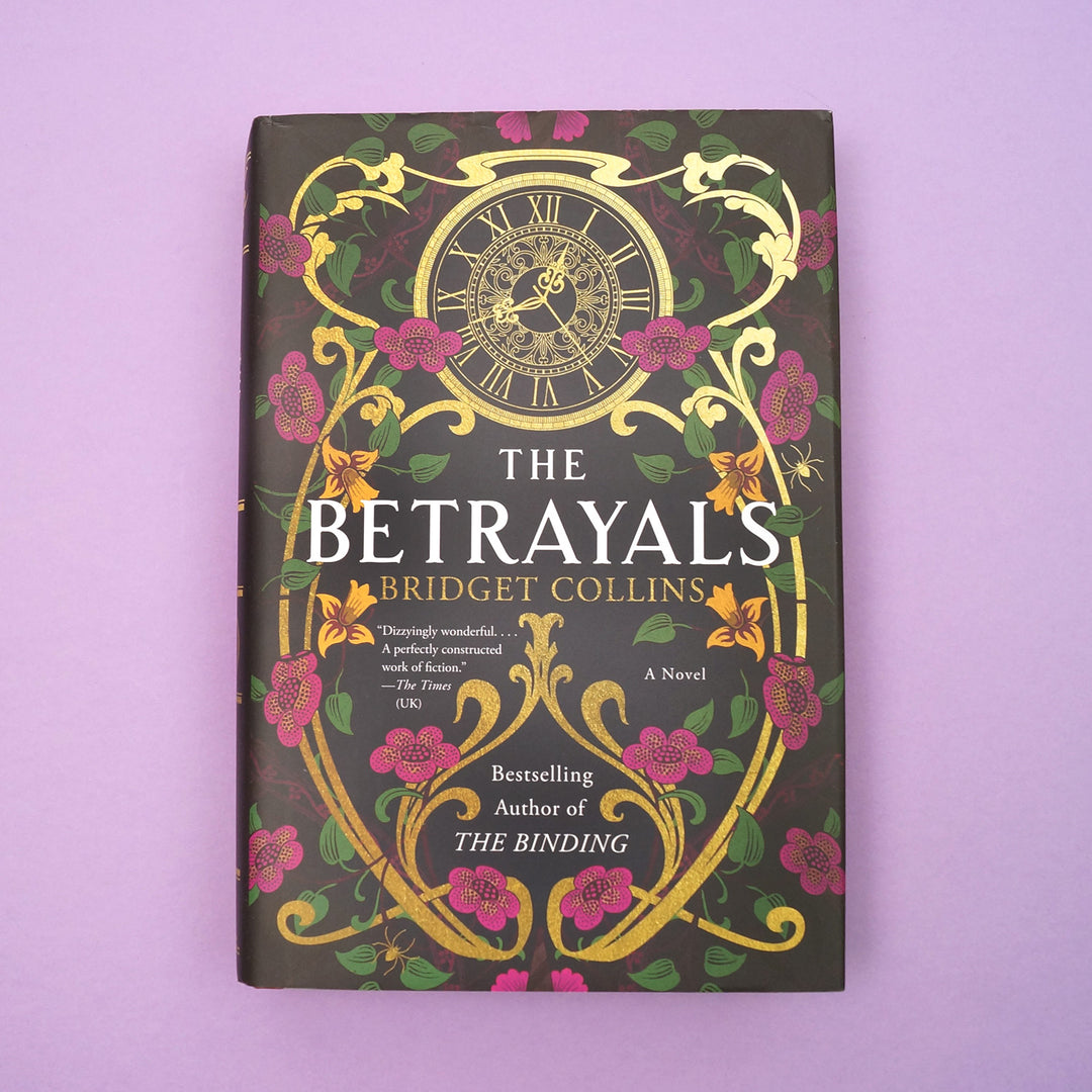 A hardcover copy of The Betrayals by Bridget Collins