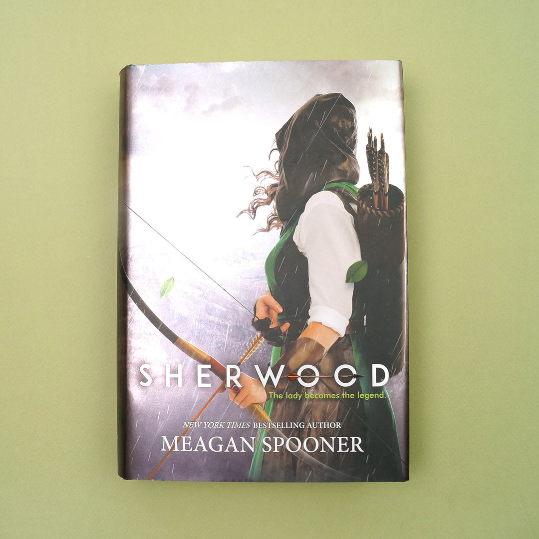 A hardcover copy of Sherwood by Meagan Spooner.