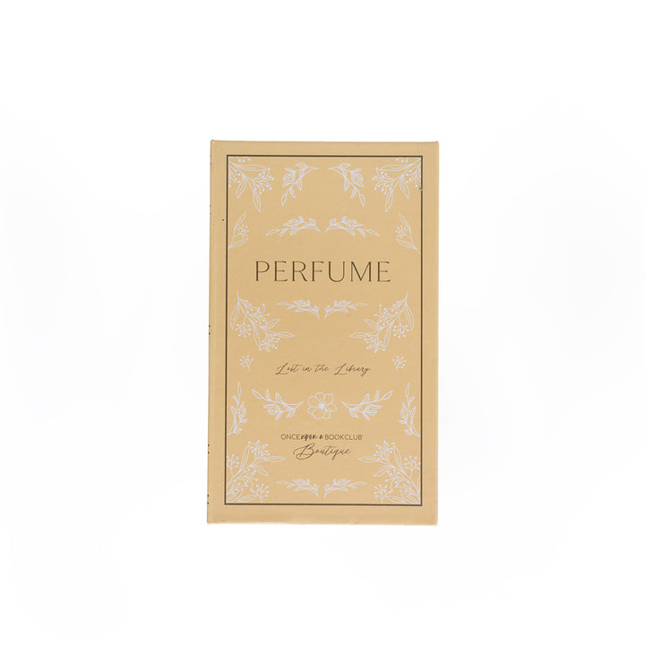 The perfume box for "Lost in the Library"