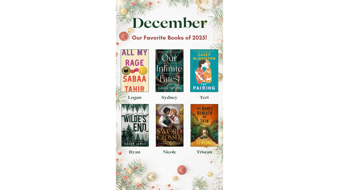 OUABC team reading list featuring six staff picks with updated book covers and names.