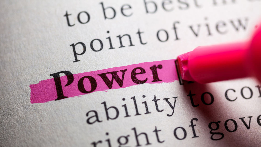 The word "Power" is highlighted in between different words on a page