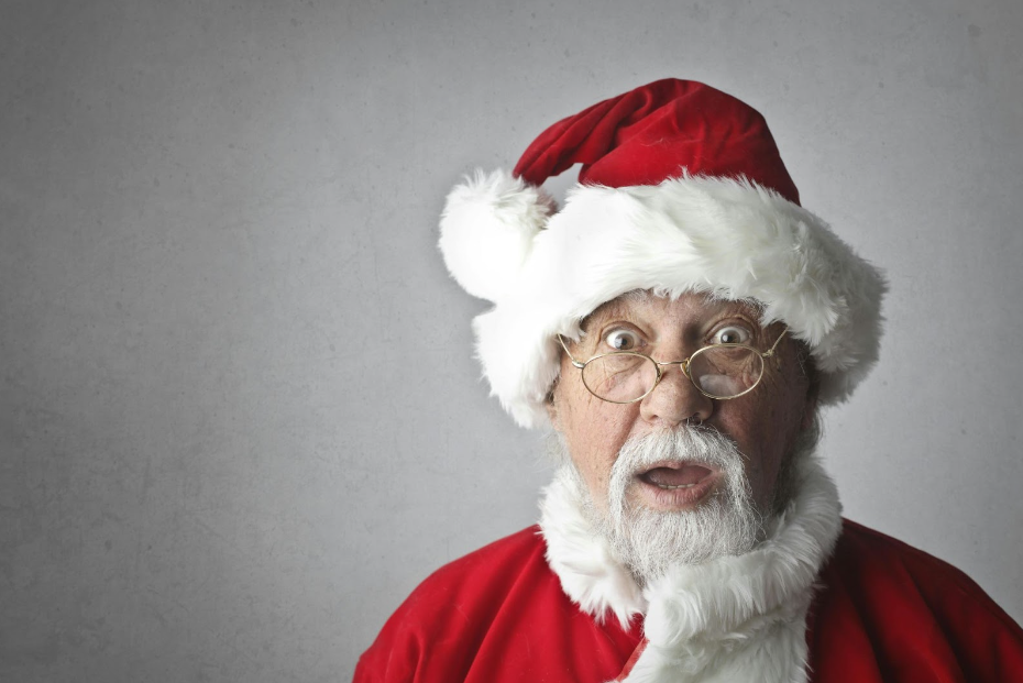 santa claus with fun expression on face - Secret Santa for Book Lovers