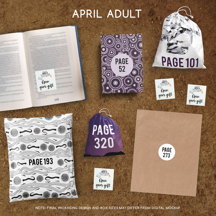 A set of four wrapped gifts labeled with page numbers and open your gift sticky notes!