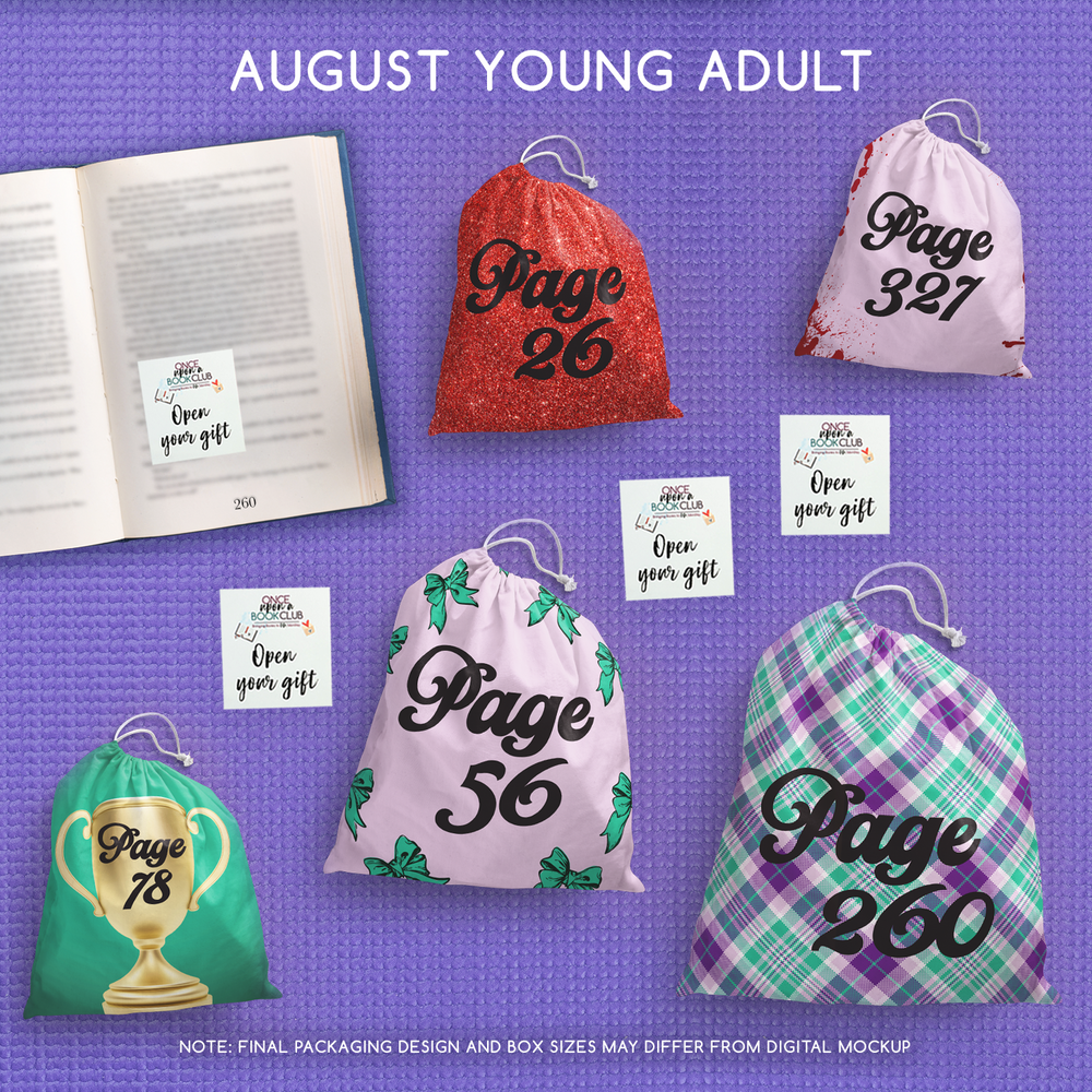 A set of five wrapped gifts labeled with page numbers and open your gift sticky notes!