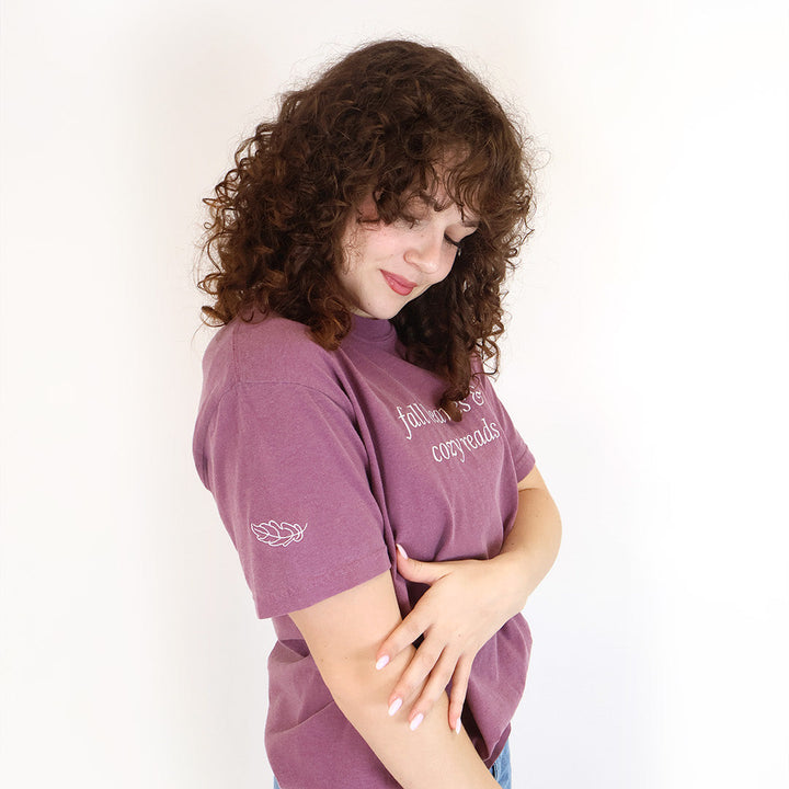 Fall Leaves & Cozy Reads Embroidered Tee