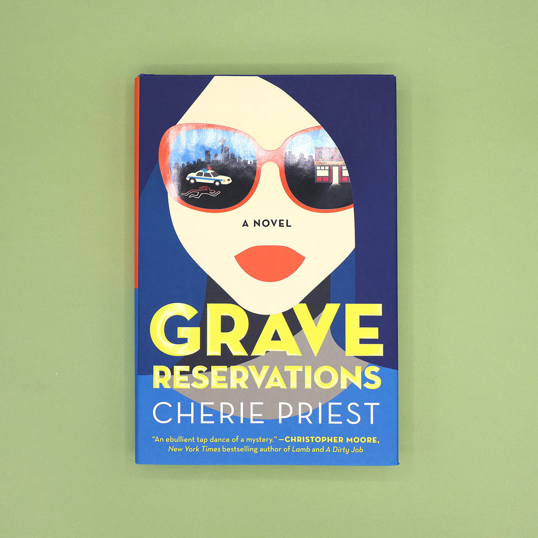 Book cover of 'Grave Reservations' by Cherie Priest on a green background