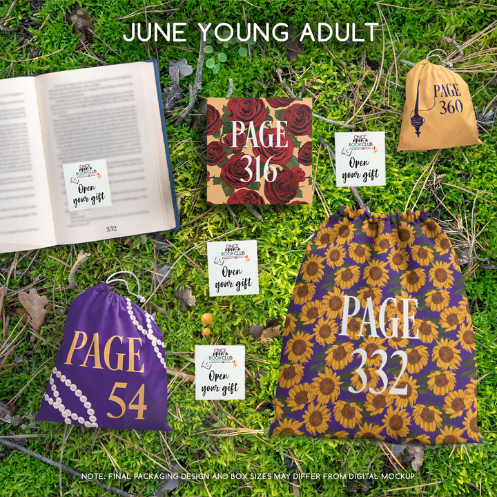 A set of four wrapped gifts labeled with page numbers and open your gift sticky notes!
