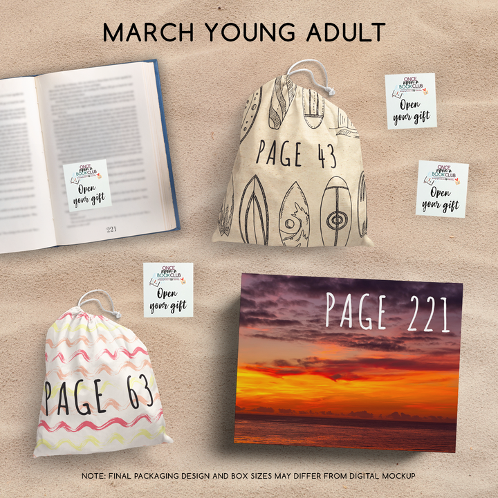 A set of three wrapped gifts labeled with page numbers and open your gift sticky notes!