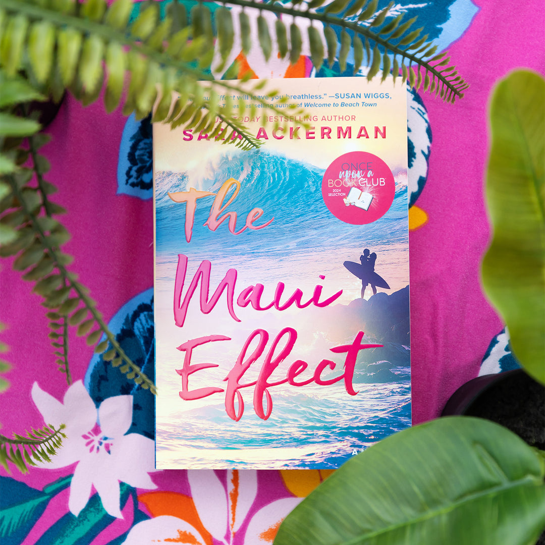 Book cover of 'The Maui Effect' by Sarah Ackerman on a colorful background with plants.