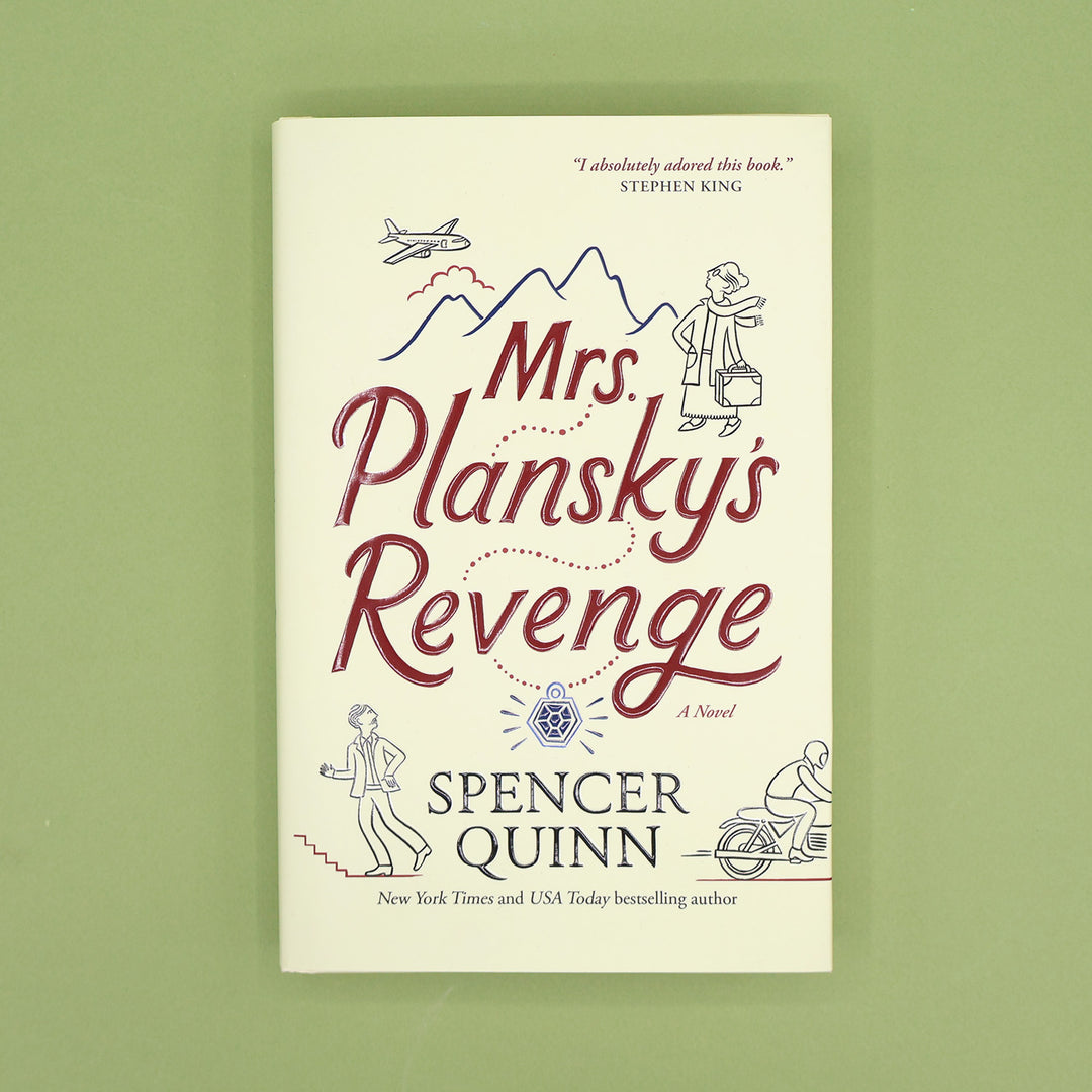 Book cover of 'Mrs. Plansky's Revenge' by Spencer Quinn on a green background