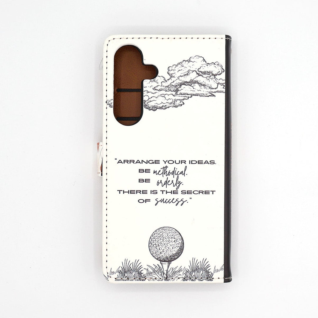 Phone case with nature design and motivational quote on a white background