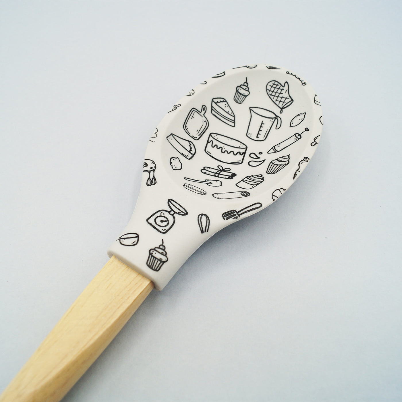 The Baking Feud - Wood and Silicone Cooking Spoon