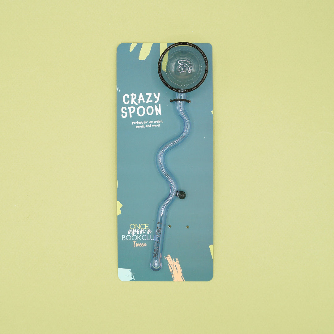 A crazy spoon with a squiggly handle 