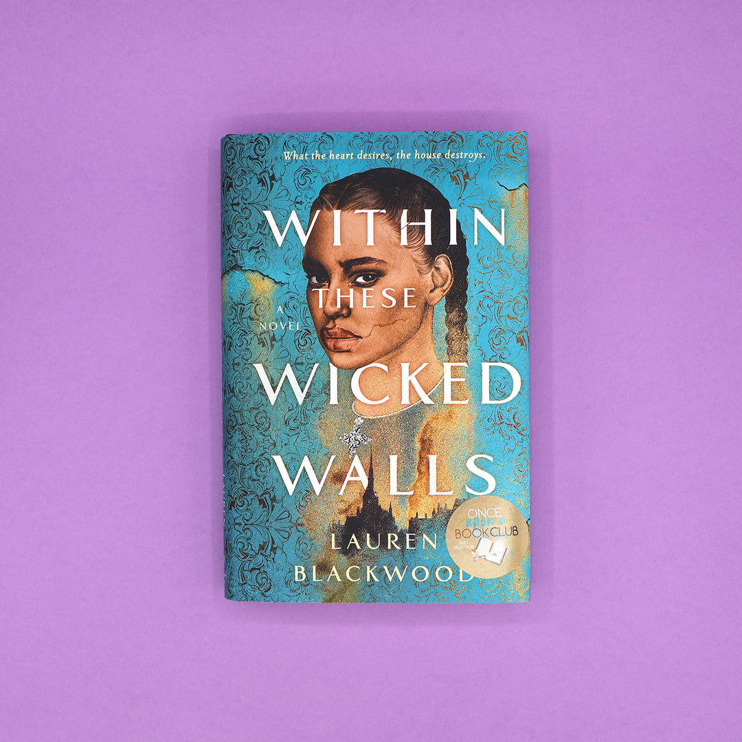 Book cover of 'Within These Wicked Walls' by Lauren Blackwood on a purple background