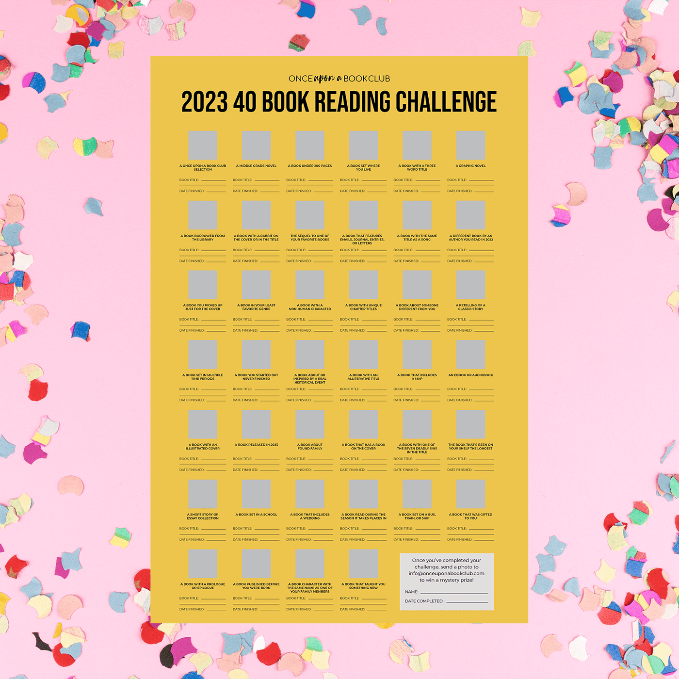 2023, 40 Books Reading Challenge Poster