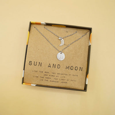 Sweet Halloween Sun & Moon Double Necklace Set - Once Upon a Book Club