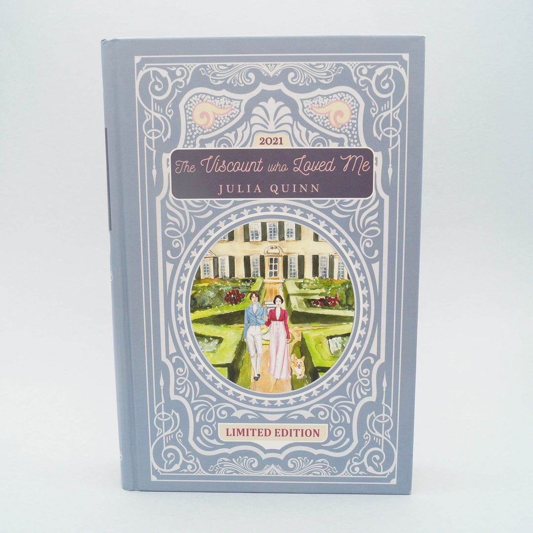 A light blue hardcover special edition of The Viscount Who Loved Me by Julia Quinn